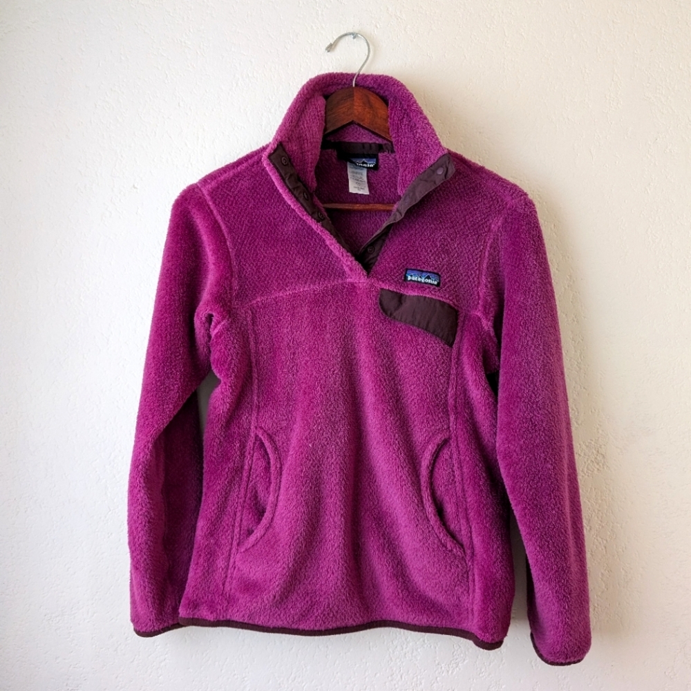 { Patagonia }  Re-Tool Snap Pullover Fleece Fuschia